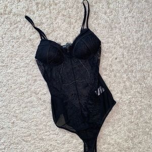 Sexy Black Lace Bodysuit from A’gaci